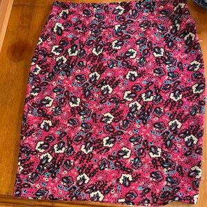 LuLaRoe Pink and Black Floral Pencil Skirt